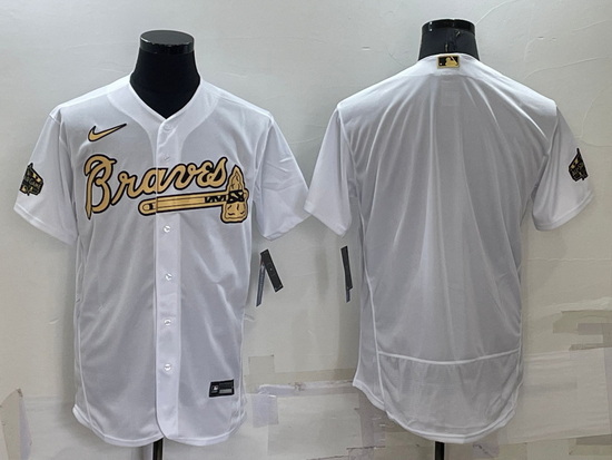 Men Atlanta Braves Blank 2022 All Star White Flex Base Stitched Baseball Jersey