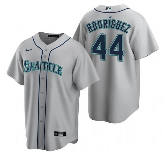 Men Seattle Mariners 44 Julio Rodr EDguez Grey Cool Base Stitched Jersey