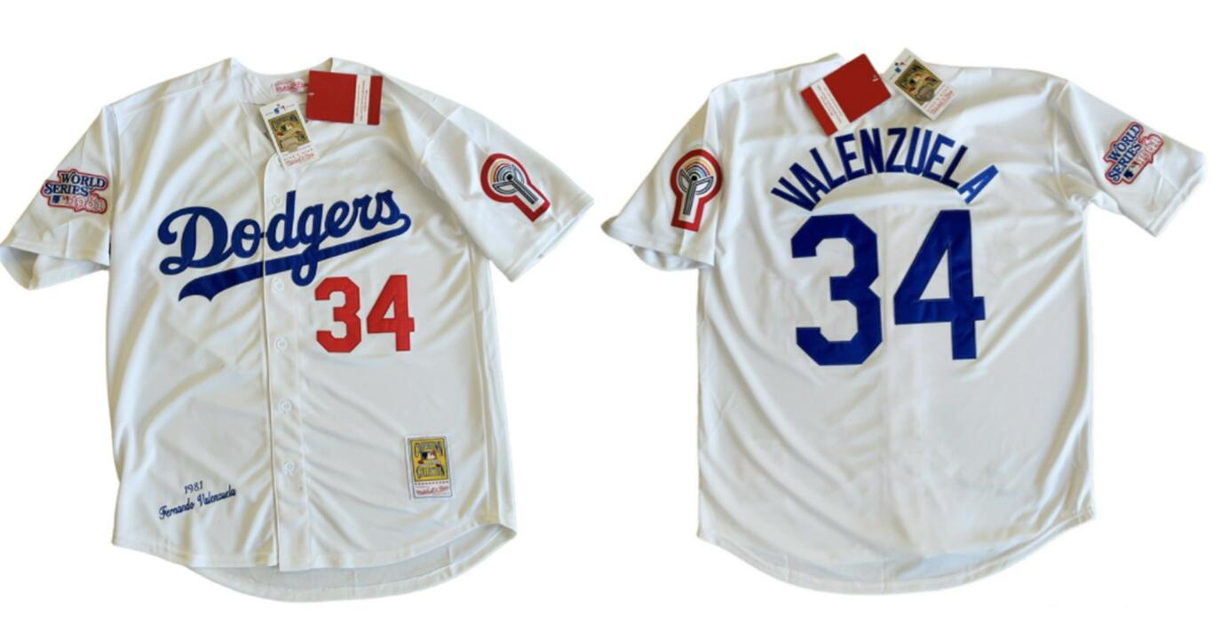 Men Mitchell & Ness Los Angeles Dodgers Fernando Valenzuela 1981 White Jersey