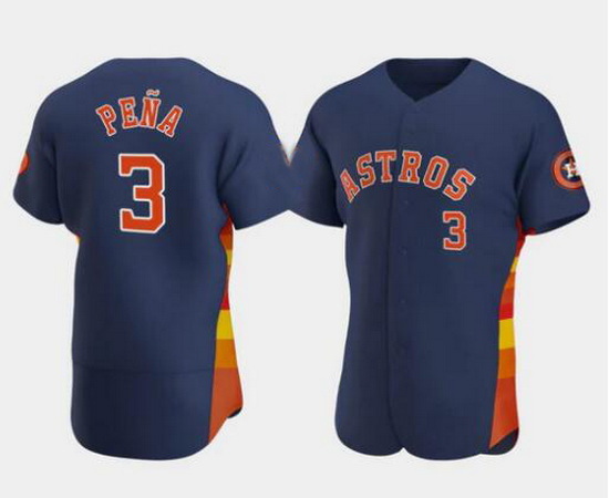 Men New Houston Astros #3 Jeremy Pena Navy Stitched Jersey