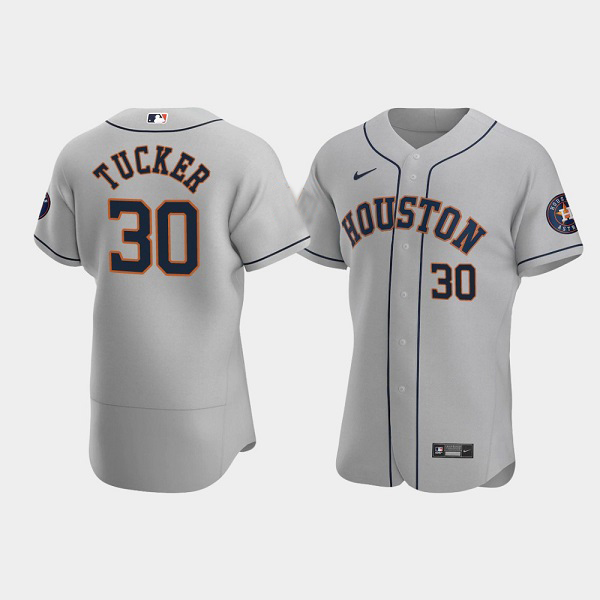 Men's Houston Astros #30 Kyle Tucker Gray Flex Base Stitched Baseball Jersey