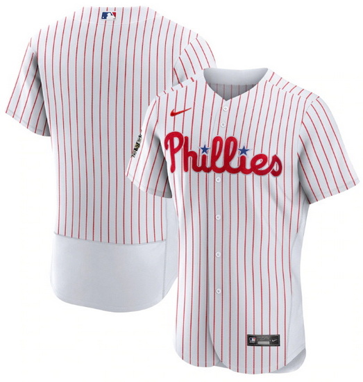 Men Philadelphia Phillies Blank White 2022 World Series Flex Base Stitched Baseball Jersey