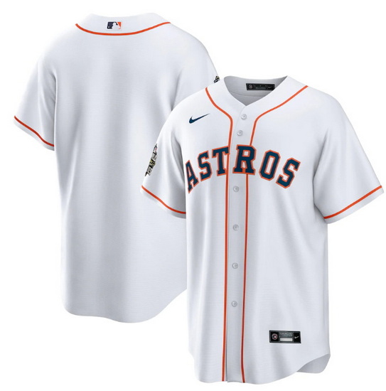 Men Houston Astros Blank White 2022 World Series Home Stitched Baseball Jersey