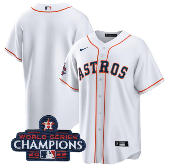 Men Houston Astros Blank White 2022 World Series Champions Home 