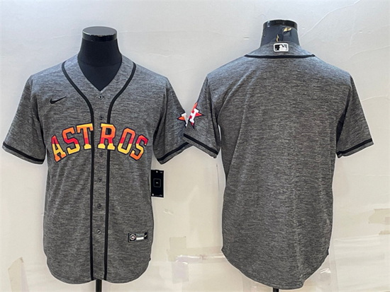 Men Houston Astros Blank Grey Cool Base Stitched Baseball Jersey