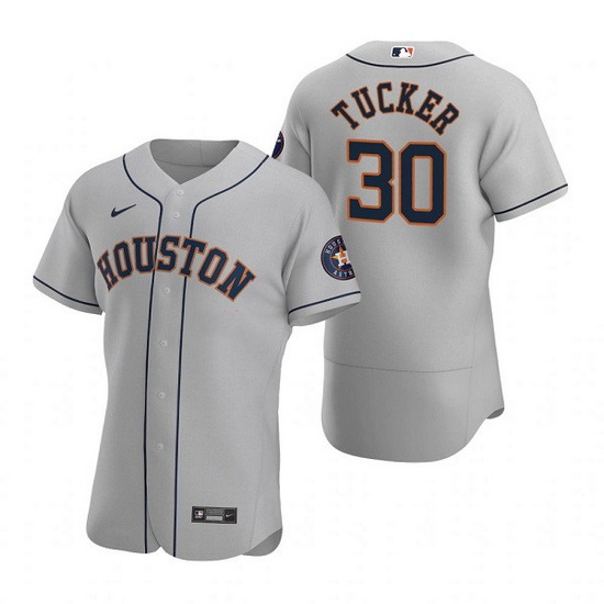 Men Houston Astros 30 Kyle Tucker Gray Flex Base Stitched Jersey