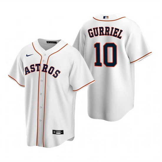 Men Houston Astros 10 Yuli Gurriel White Cool Base Stitched Jersey