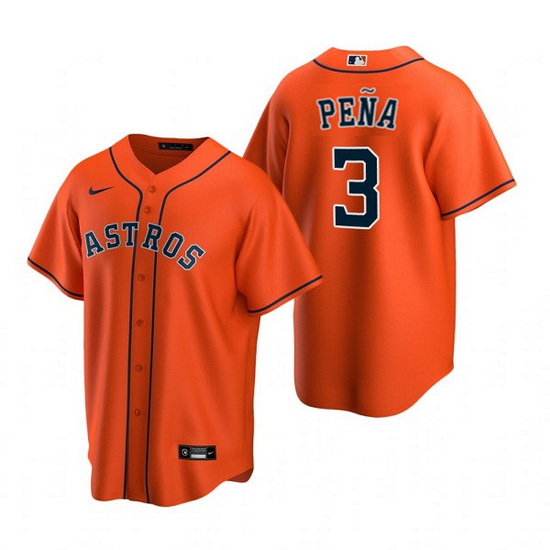 Men Houston Astros 3 Jeremy Pena Orange Cool Base Stitched Jersey