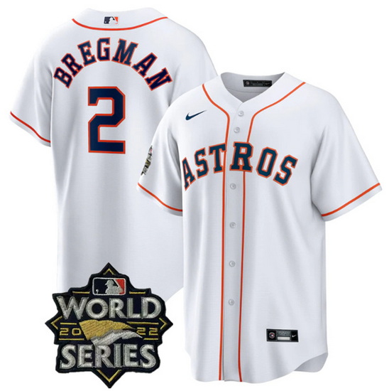 Men Houston Astros 2 Alex Bregman White 2022 World Series Stitch