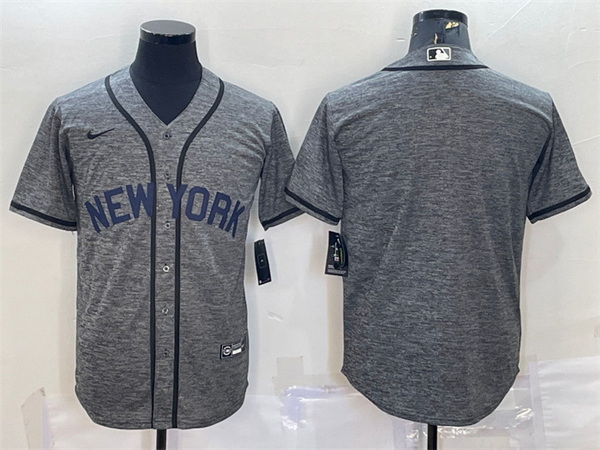 Men New York Yankees Blank Grey Cool Base Stitched Jersey