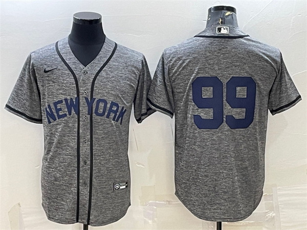 Men New York Yankees 99 Aaron Judgey Grey Cool Base Stitched JerseyS