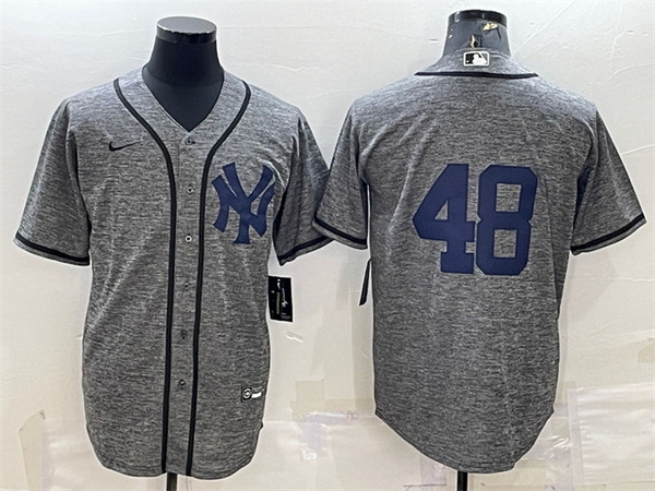 Men New York Yankees 48 Anthony Rizzo Grey Stitched Jersey