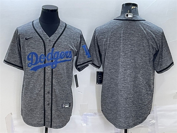 Men Los Angeles Dodgers Blank Grey Cool Base Stitched Jersey