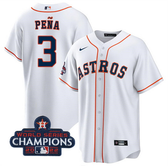 Youth Houston Astros 3 Jeremy PeNa White 2022 World Series Champ