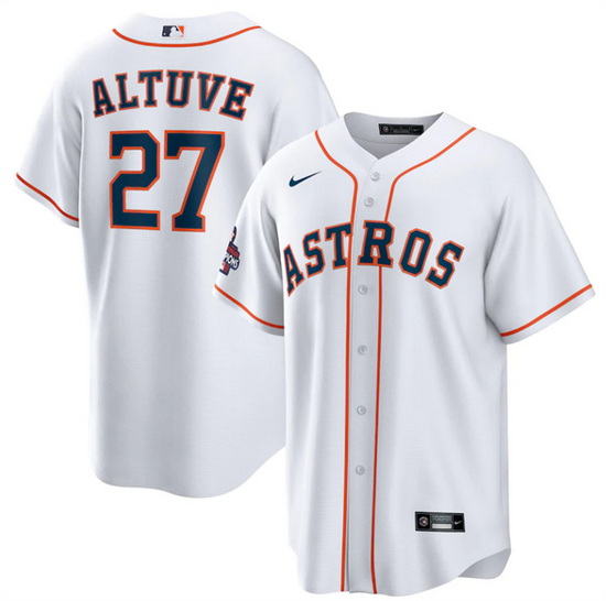 Youth Houston Astros 27 Jose Altuve White 2022 World Series Champions Home Stitched BaseballJersey