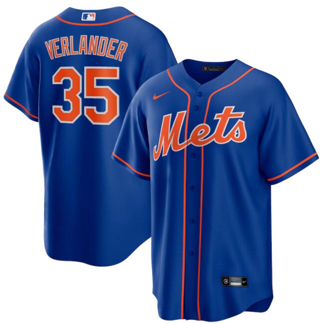 Men New York Mets Justin Verlander  #35 Royal Blue Cool Base Stitched MLB jersey