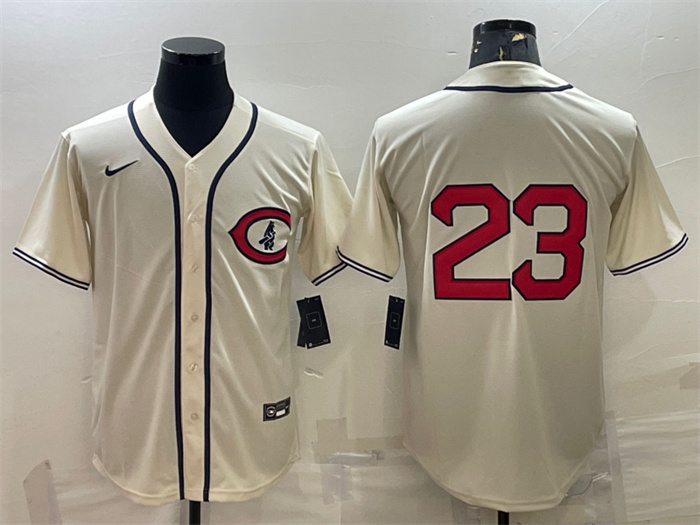 Men Chicago Cubs 23 Ryne Sandberg 2022 Cream Field Of Dreams Cool Base Stitched Baseball Jersey