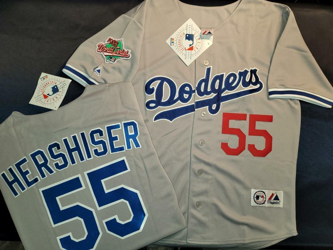 Men Los Angeles Dodgers OREL HERSHISER 1988 Grey Stitched Jersey