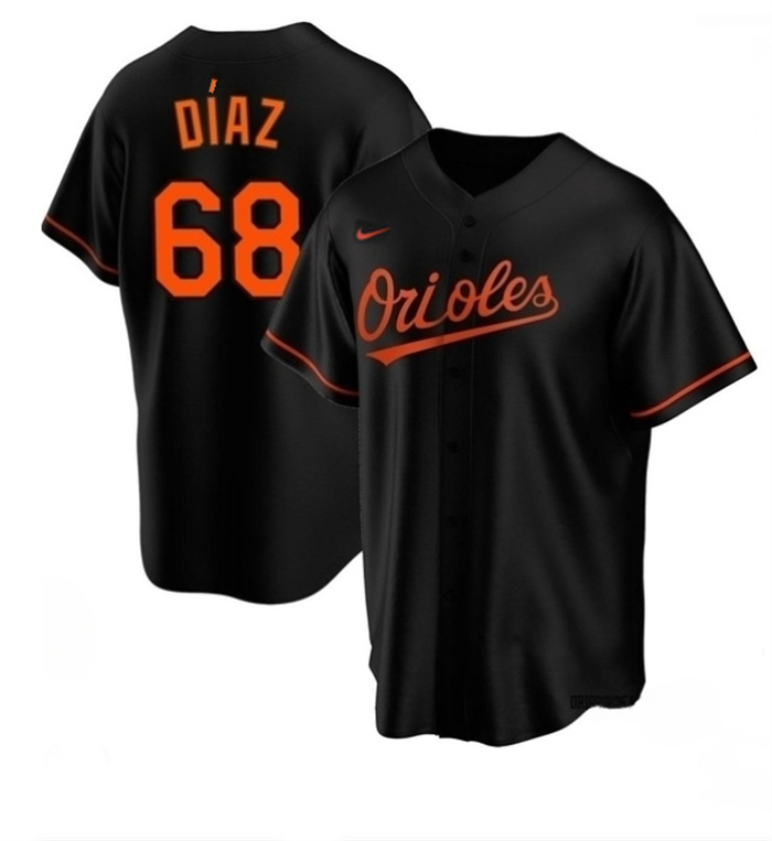 Men Baltimore Orioles 68 Lewin D EDaz Black Cool Base Stitched Jersey