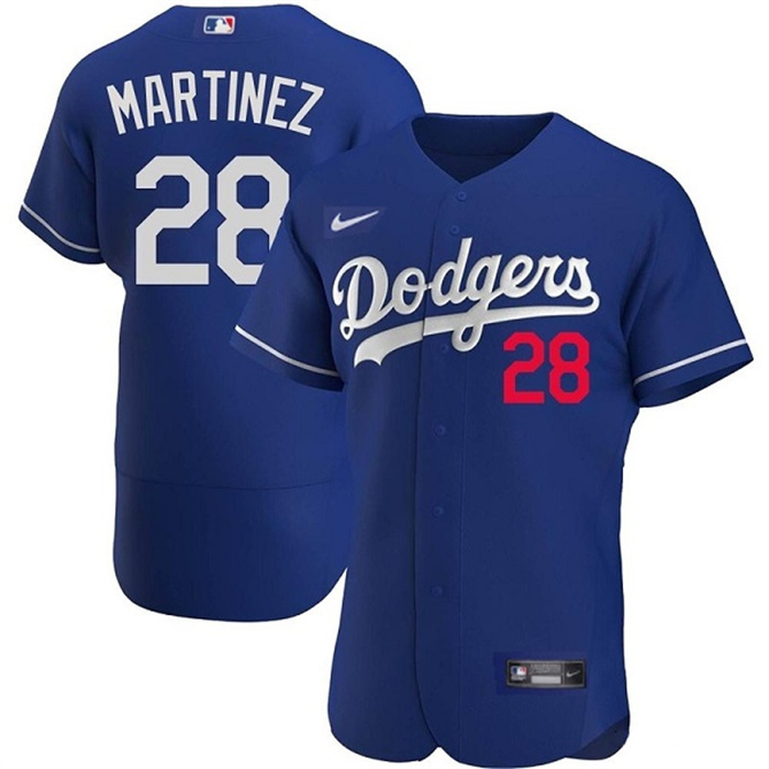 Men Los Angeles Dodgers 28 J D  Martinez Blue Flex Base Stitched Baseball Jersey