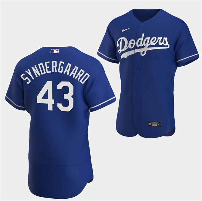 Men Los Angeles Dodgers 43 Noah Syndergaard Blue Flex Base Stitched Baseball Jersey