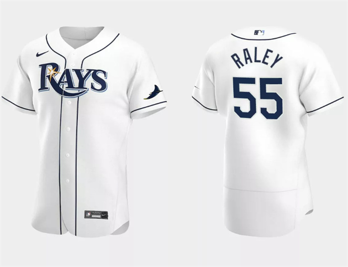 Men Tampa Bay Rays 55 Luke Raley White Flex Base Stitched Jersey