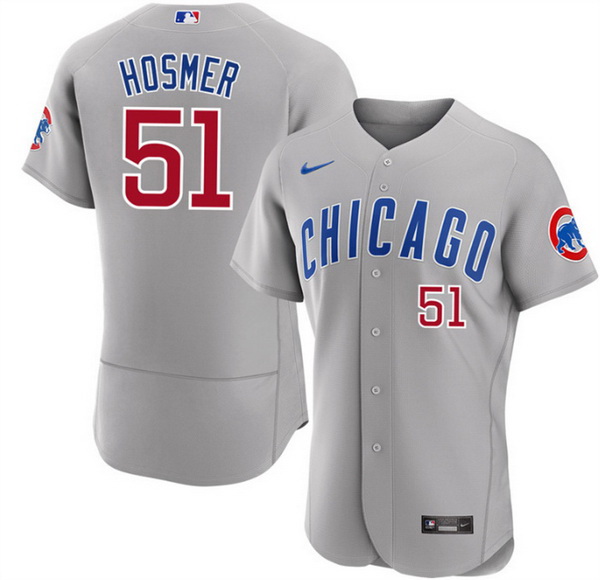 Men Chicago Cubs 51 Eric Hosmer Grey Flex Base Stitched Baseball Jersey