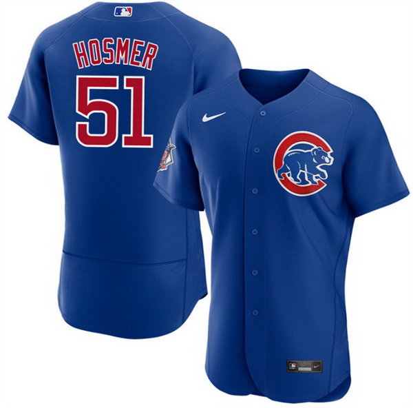 Men Chicago Cubs 51 Eric Hosmer Royal Flex Base Stitched Baseball Jersey