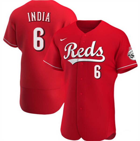 Men Cincinnati Reds 6 Jonathan India Red Flex Base Stitched Jersey