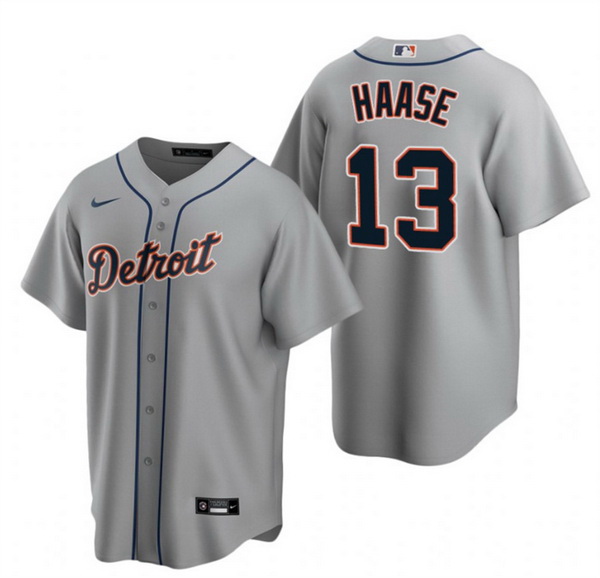 Men Detroit Tigers 13 Eric Haase Grey Cool Base Stitched Jersey