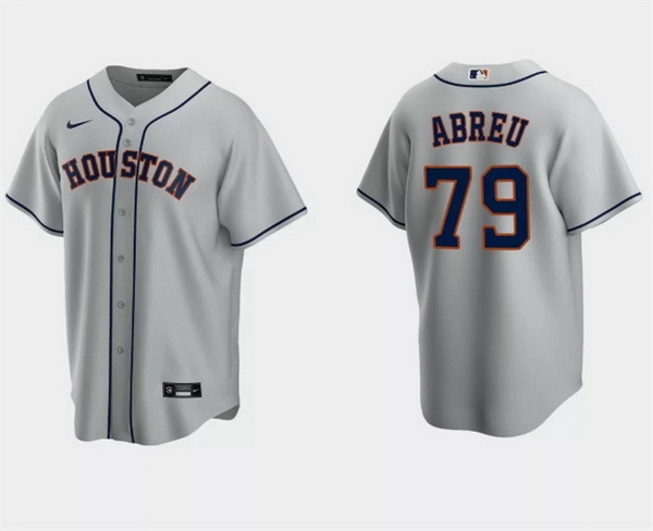 Men Houston Astros 79 Jos E9 Abreu Grey Cool Base Stitched Jersey