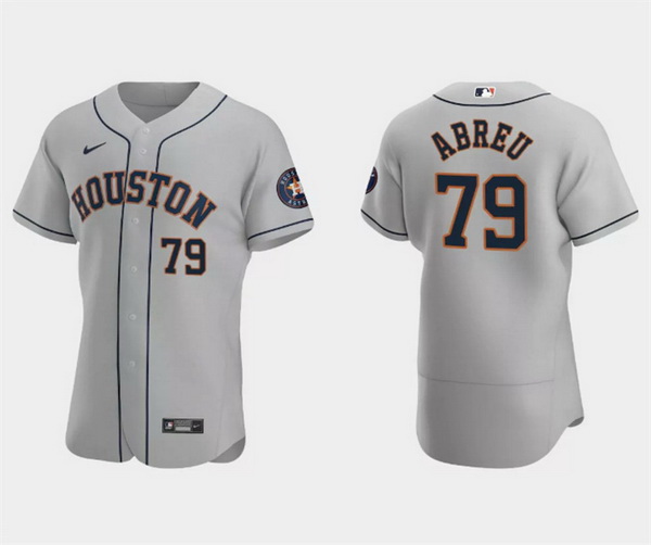 Men Houston Astros 79 Jos E9 Abreu Grey Flex Base Stitched Jersey