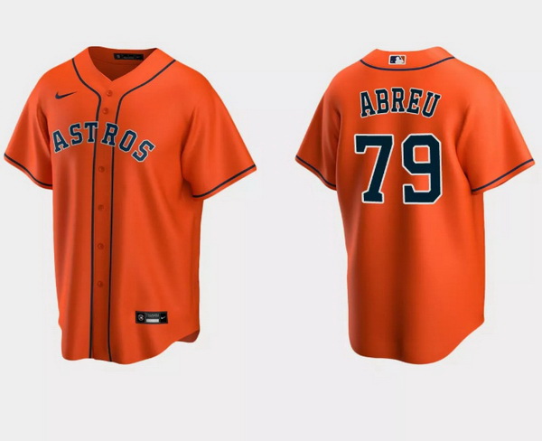 Men Houston Astros 79 Jos E9 Abreu Orange Cool Base Stitched Jersey