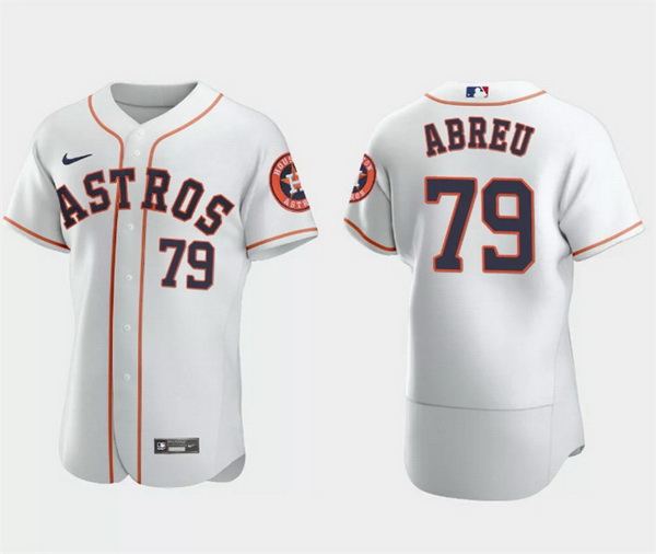 Men Houston Astros 79 Jos E9 Abreu White Flex Base Stitched Jersey