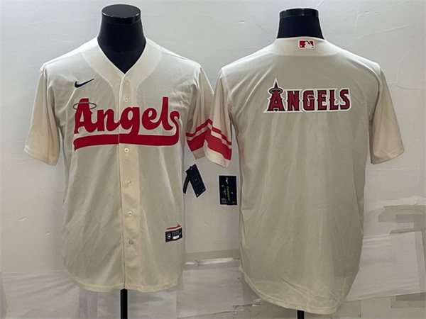 Men Los Angeles Angels Cream City Connect Team Big Logo Cool Base Stitched Jersey