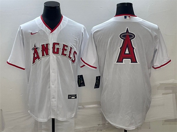 Men Los Angeles Angels White Team Big Logo Cool Base Stitched Jersey