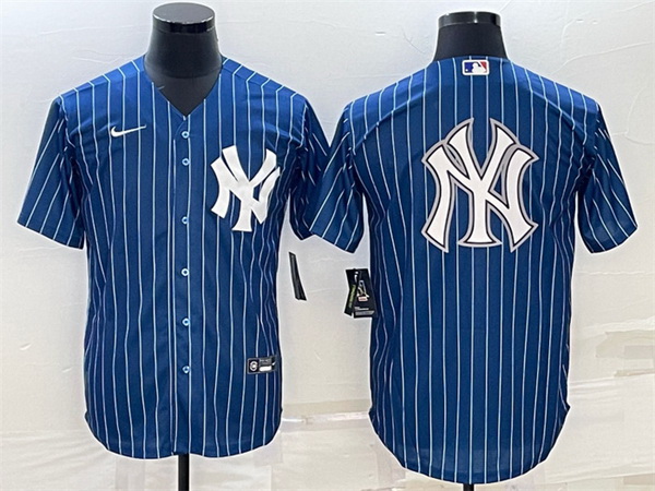 Men New York Yankees Blue Team Big Logo Cool Base Stitched Baseb