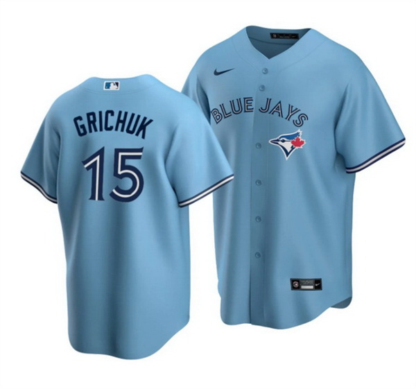 Men Toronto Blue Jays 15 Whit Merrifield Light Blue Cool Base Stitched Jersey