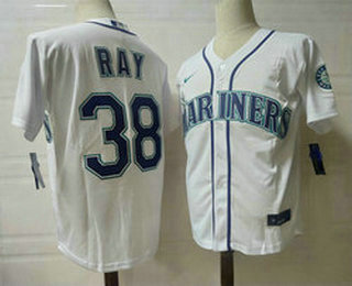 Men Seattle Mariners 38 Robbie Ray White Stitched MLB Flex Base Nike Jersey