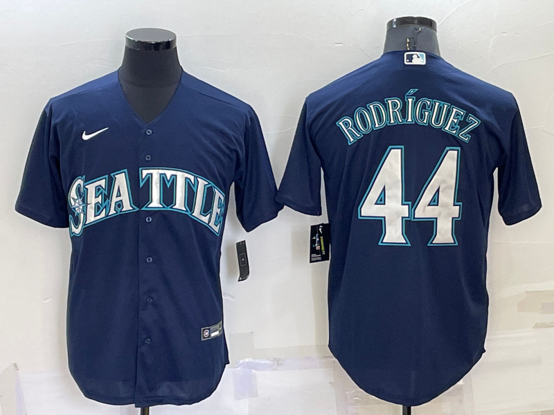 Men Seattle Mariners 44 Julio Rodriguez Navy Blue Stitched MLB Cool Base Nike Jersey