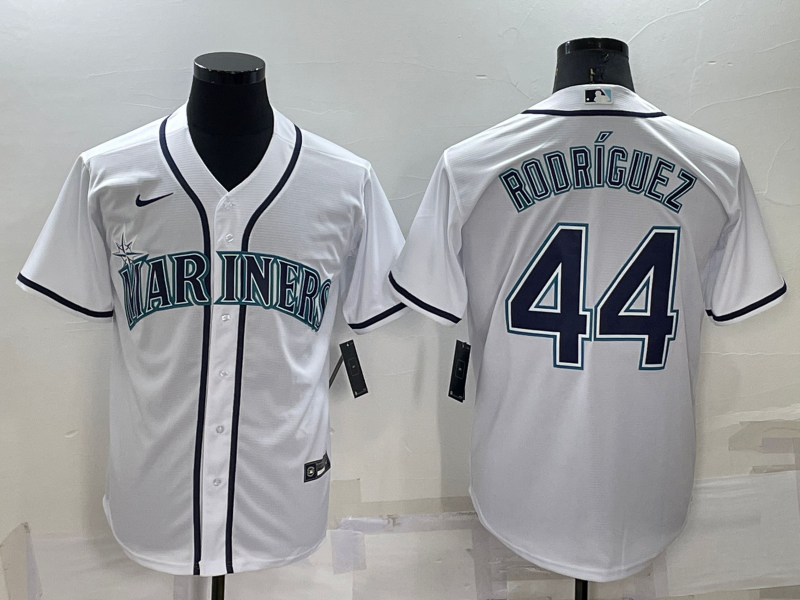 Men Seattle Mariners 44 Julio Rodriguez White Stitched MLB Cool Base Nike Jersey