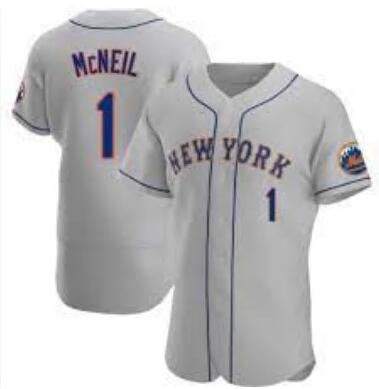 MLB New York Mets 1 Jeff McNeil Gray Nike Flexbase Men Jersey