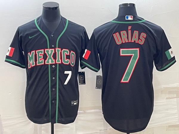 Men's Mexico Baseball #7 Julio Urias 2023 Black World Baseball Classic Stitched Jerseys 2