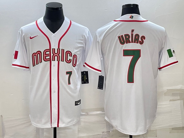 Men's Mexico Baseball #7 Julio Urias 2023 White World Baseball Classic Stitched Jerseys 4