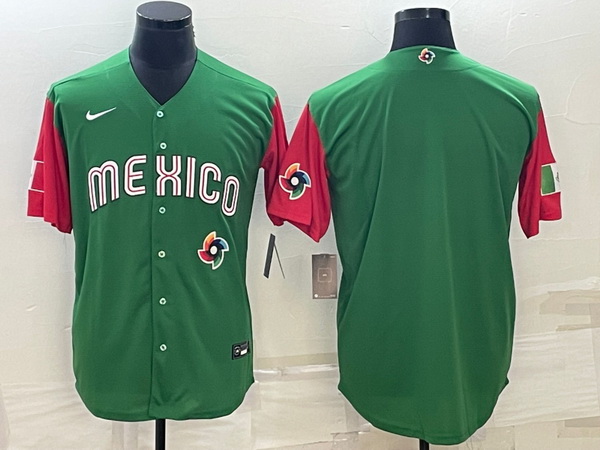 Men's Mexico Baseball 2023 Blank Green World Baseball Classic Stitched Jerseys 3