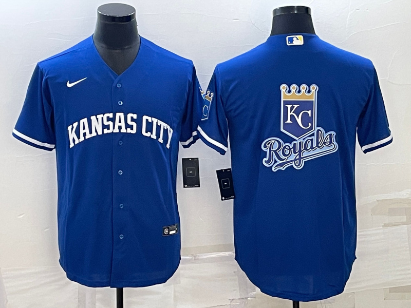 Men Kansas City Royals Royal Team Big Logo Cool Base Stitched Jersey