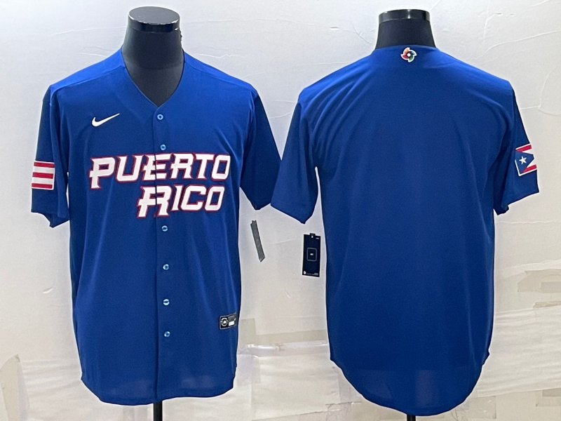 Men Puerto Rico Baseball Blank 2023 Royal World Baseball Classic Stitched Jersey