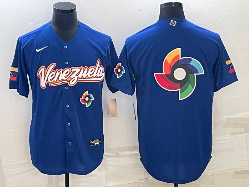 Men Venezuela Baseball 2023 Royal World Baseball Big Logo With Patch Classic Stitched Jersey