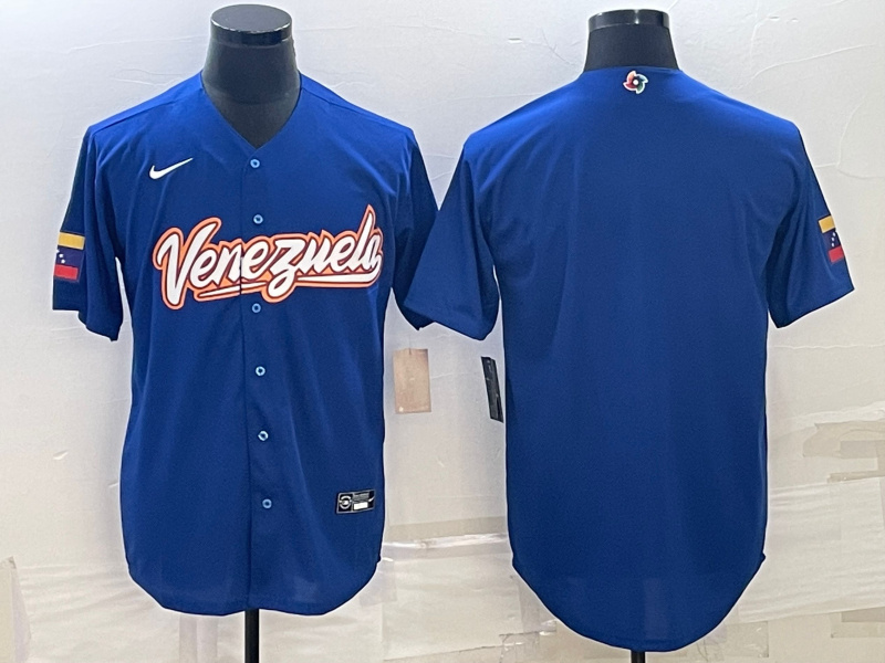 Men Venezuela Baseball Blank 2023 Royal World Baseball Classic Stitched Jersey