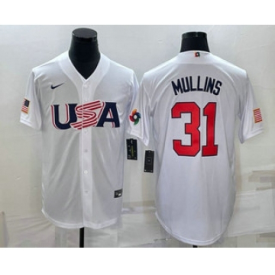 Men USA Baseball 31 Cedric Mullins 2023 White World Classic Stit